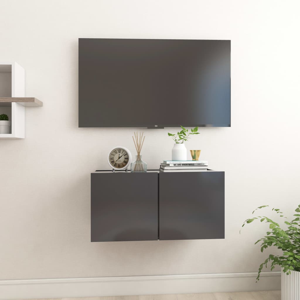 vidaXL Hanging TV Stand Gray 23.6"x11.8"x11.8"