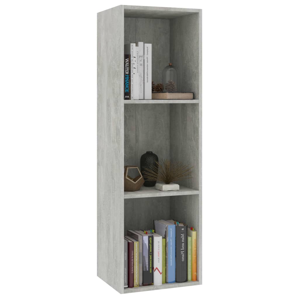 vidaXL Book Cabinet/TV Stand Concrete Gray 14.2"x11.8"x44.9" Engineered Wood