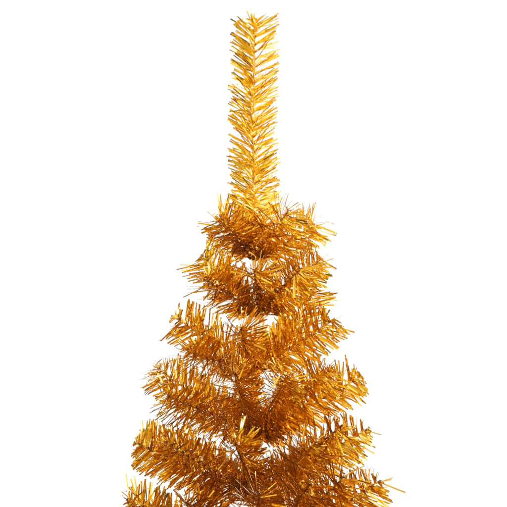 vidaXL Artificial Half Christmas Tree with Stand Gold 8 ft PET