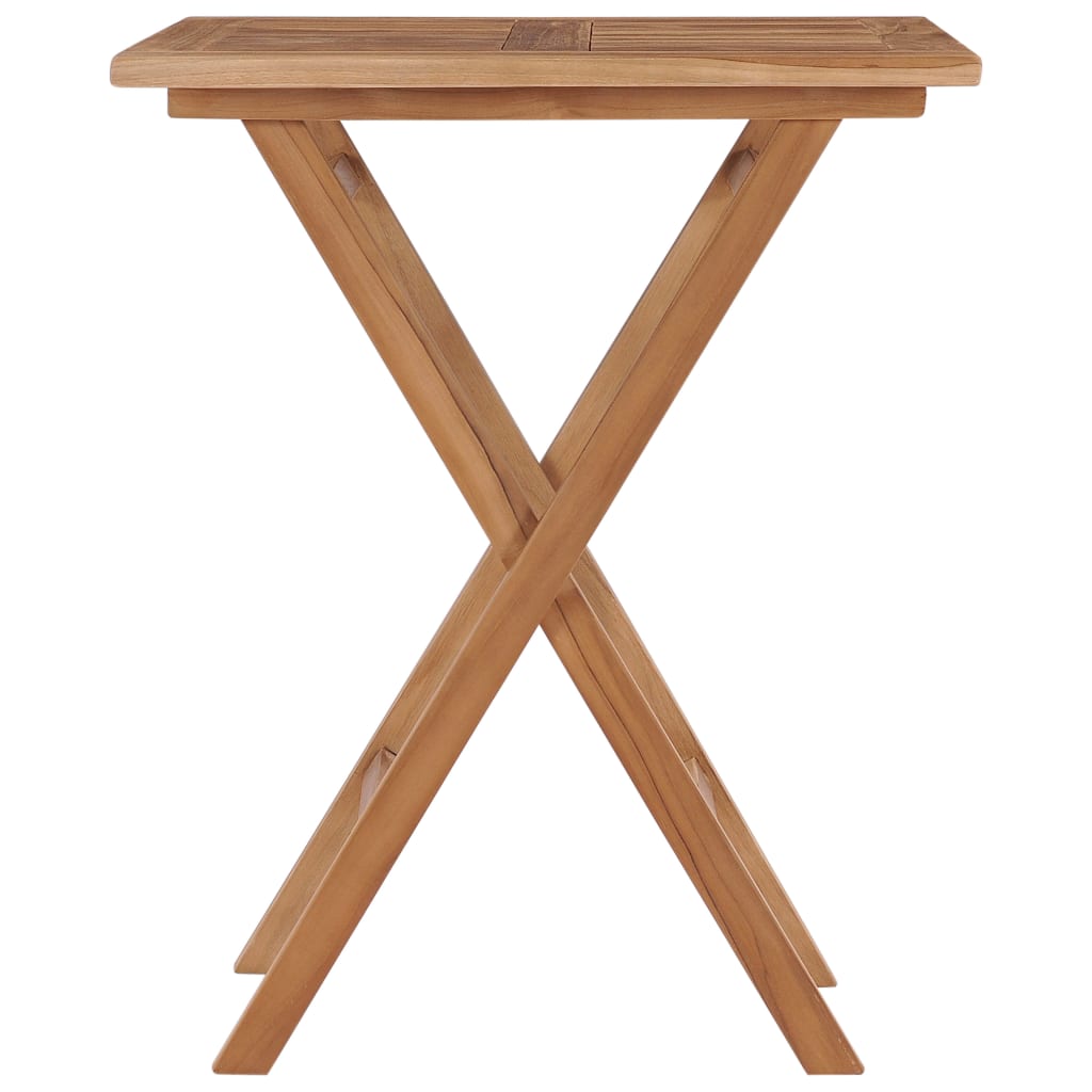 vidaXL Folding Patio Table 23.6"x23.6"x29.5" Solid Wood Teak