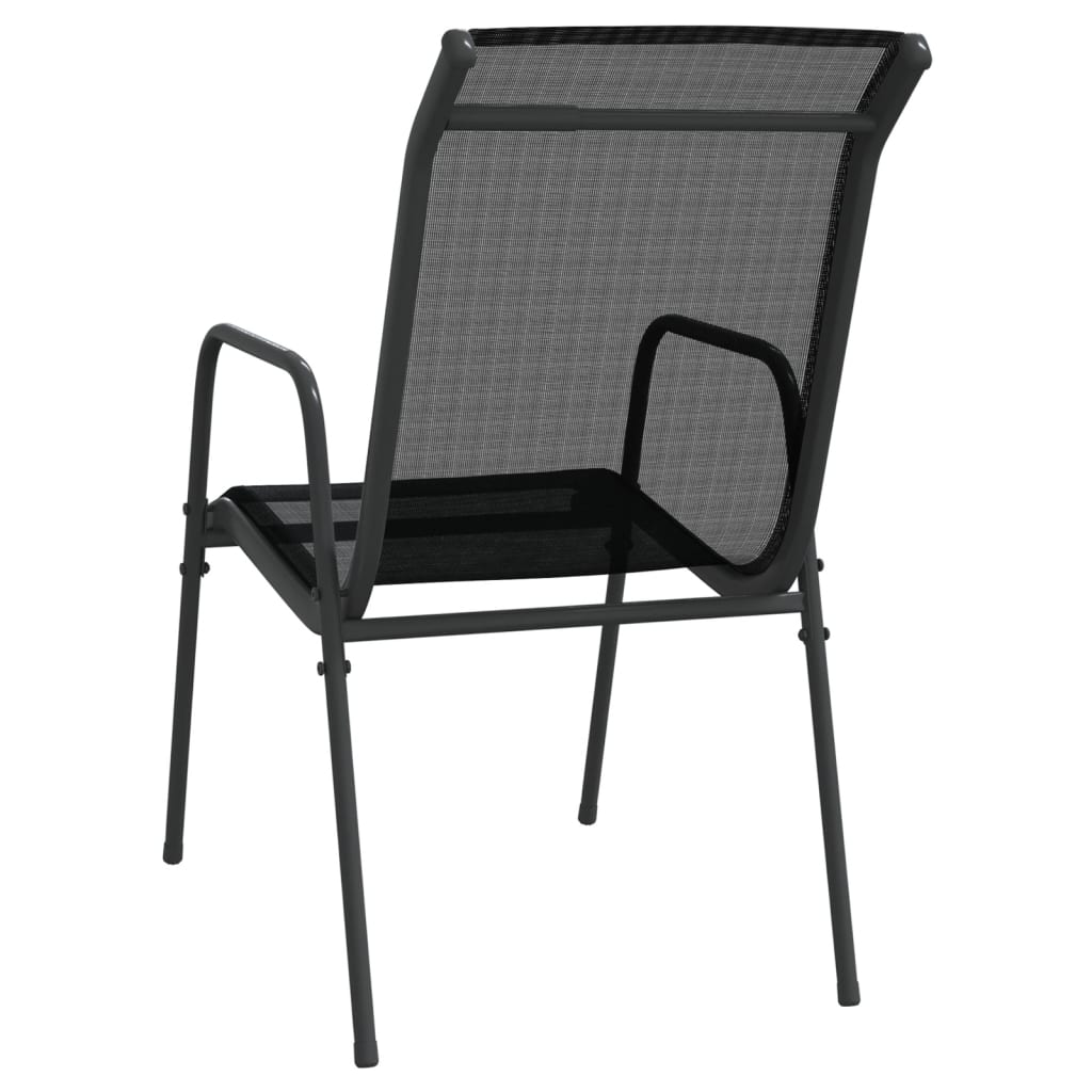 vidaXL Patio Chairs 6 pcs Steel and Textilene Black