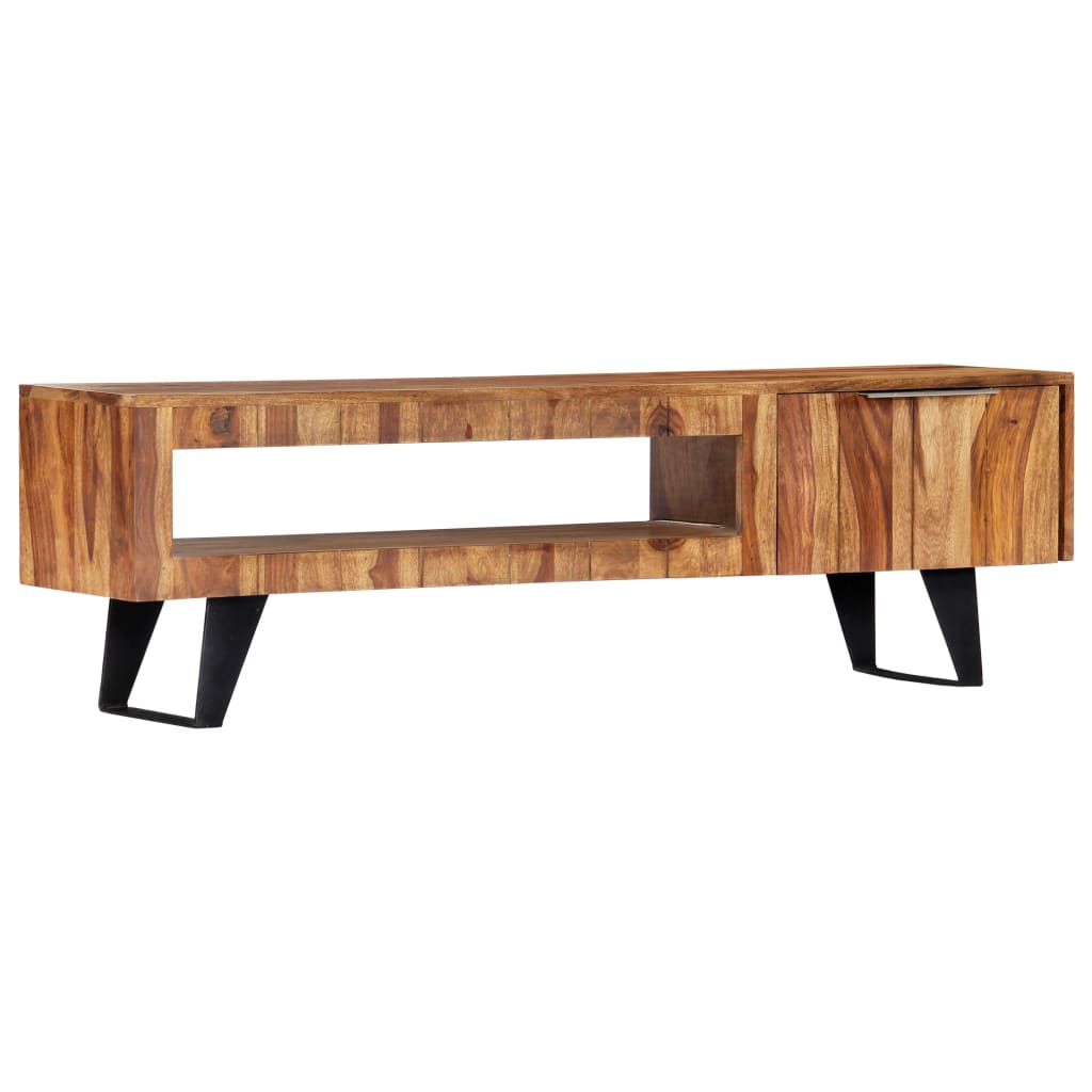 vidaXL TV Cabinet 55.1"x11.8"x15.7" Solid Sheesham Wood