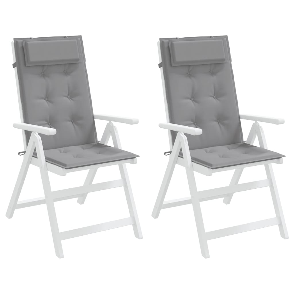 vidaXL Highback Chair Cushions 2 pcs Gray Oxford Fabric