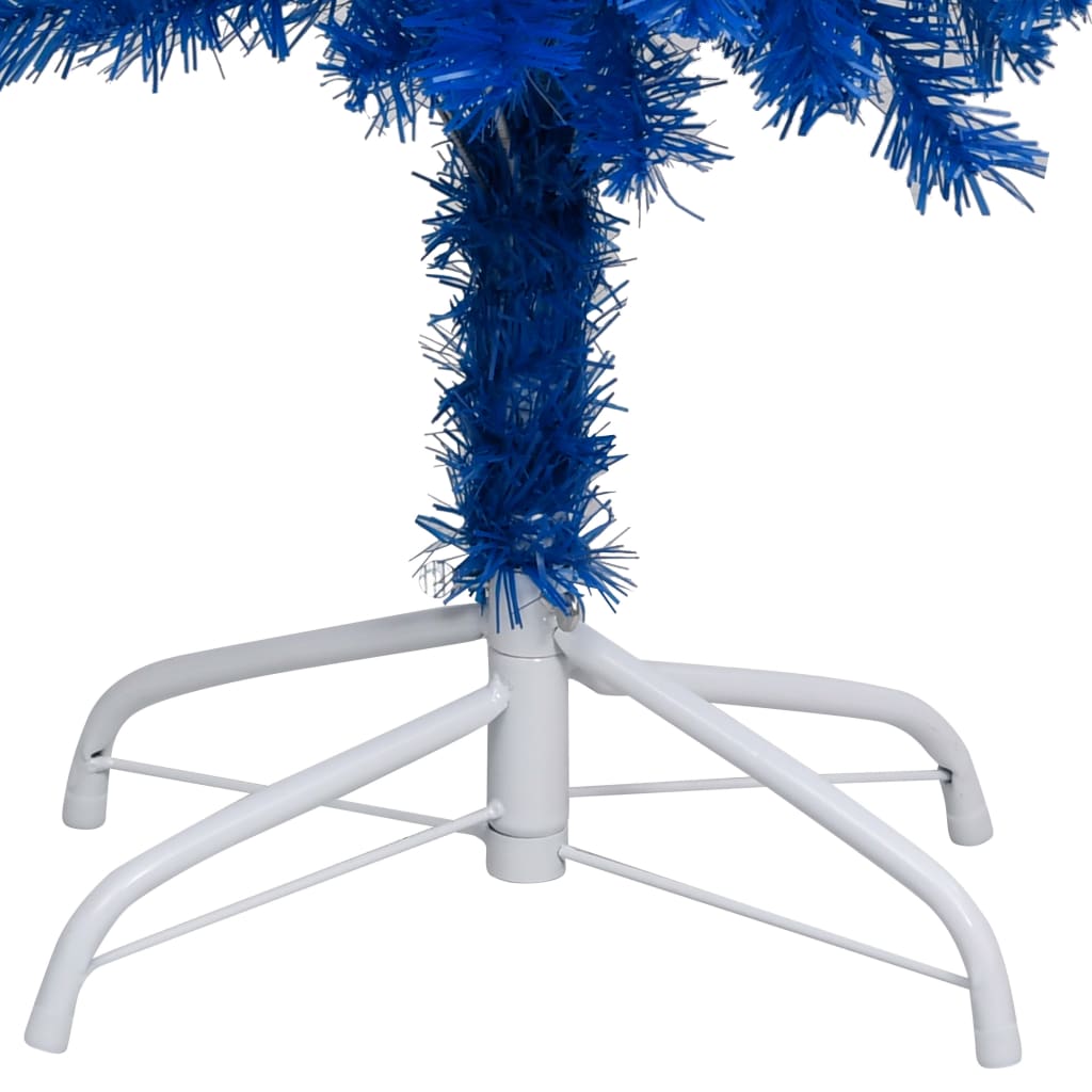 vidaXL Artificial Pre-lit Christmas Tree with Stand Blue 59.1" PVC