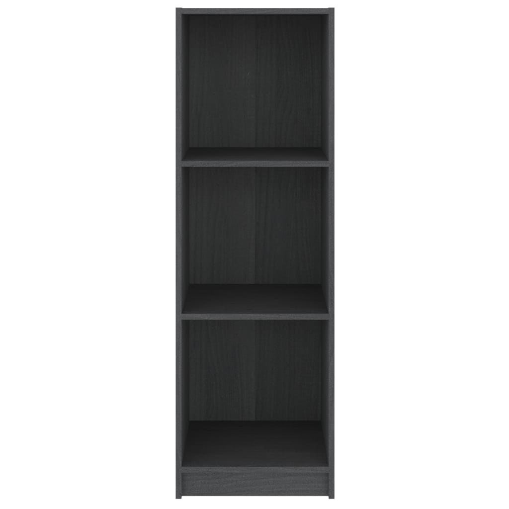 vidaXL Book Cabinet/Room Divider Gray 14.2"x13"x43.3" Solid Wood Pine
