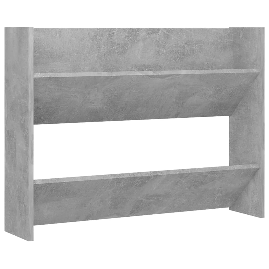 vidaXL Wall Shoe Cabinet Concrete Gray 31.5"x7.1"x23.6" Engineered Wood