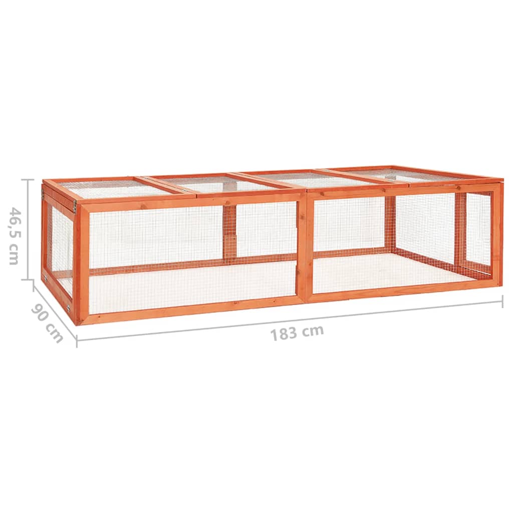 vidaXL Rabbit Hutch 72"x35.4"x18.1" Solid Firwood