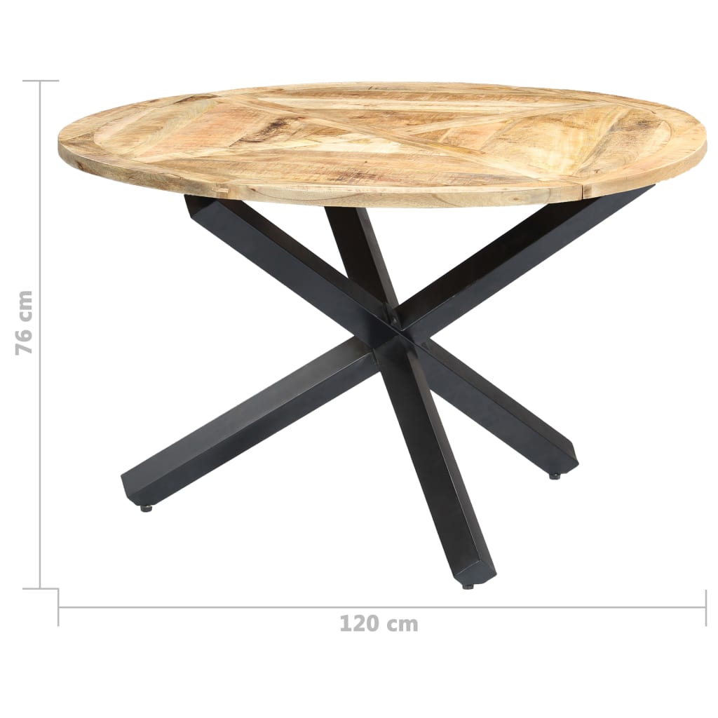 vidaXL Dining Table Round 47.2"x29.9" Solid Mango Wood