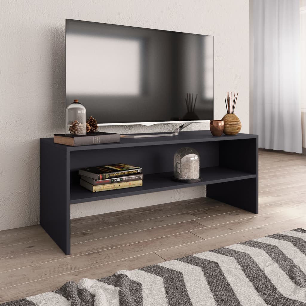 vidaXL TV Stand Gray 39.4"x15.7"x15.7" Engineered Wood