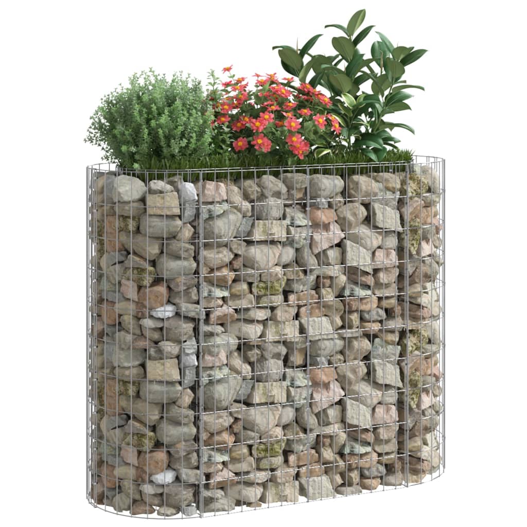 vidaXL Gabion Raised Bed Galvanized Iron 47.2"x19.7"x39.4"