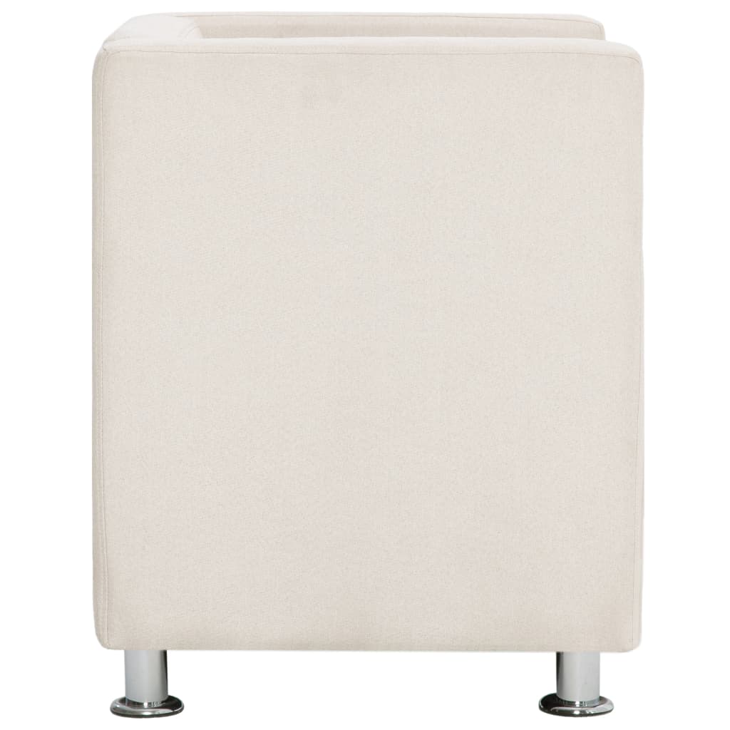vidaXL Cube Armchair Cream Fabric