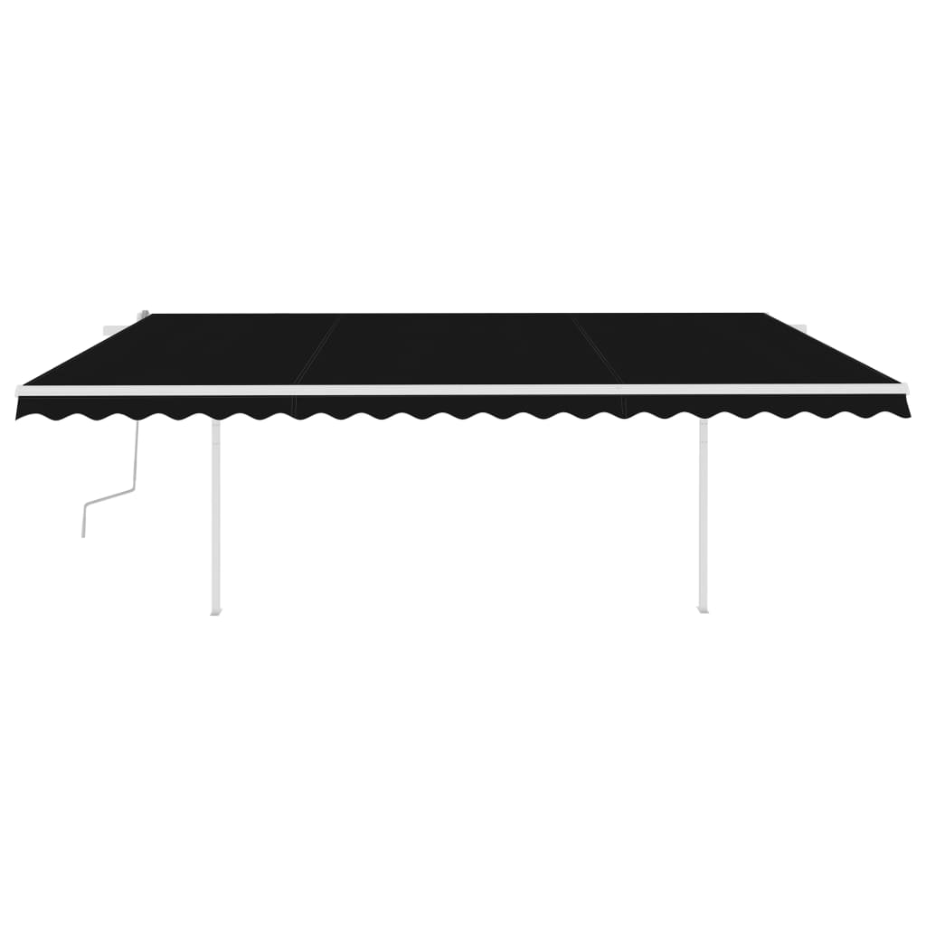 vidaXL Manual Retractable Awning with Posts 16.4'x9.8' Anthracite