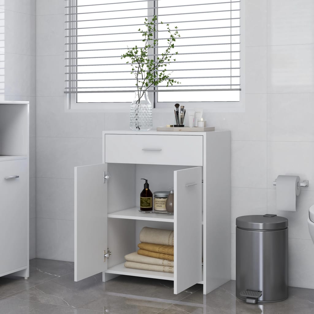 vidaXL Bathroom Cabinet White 23.6"x13"x31.5" Engineered Wood