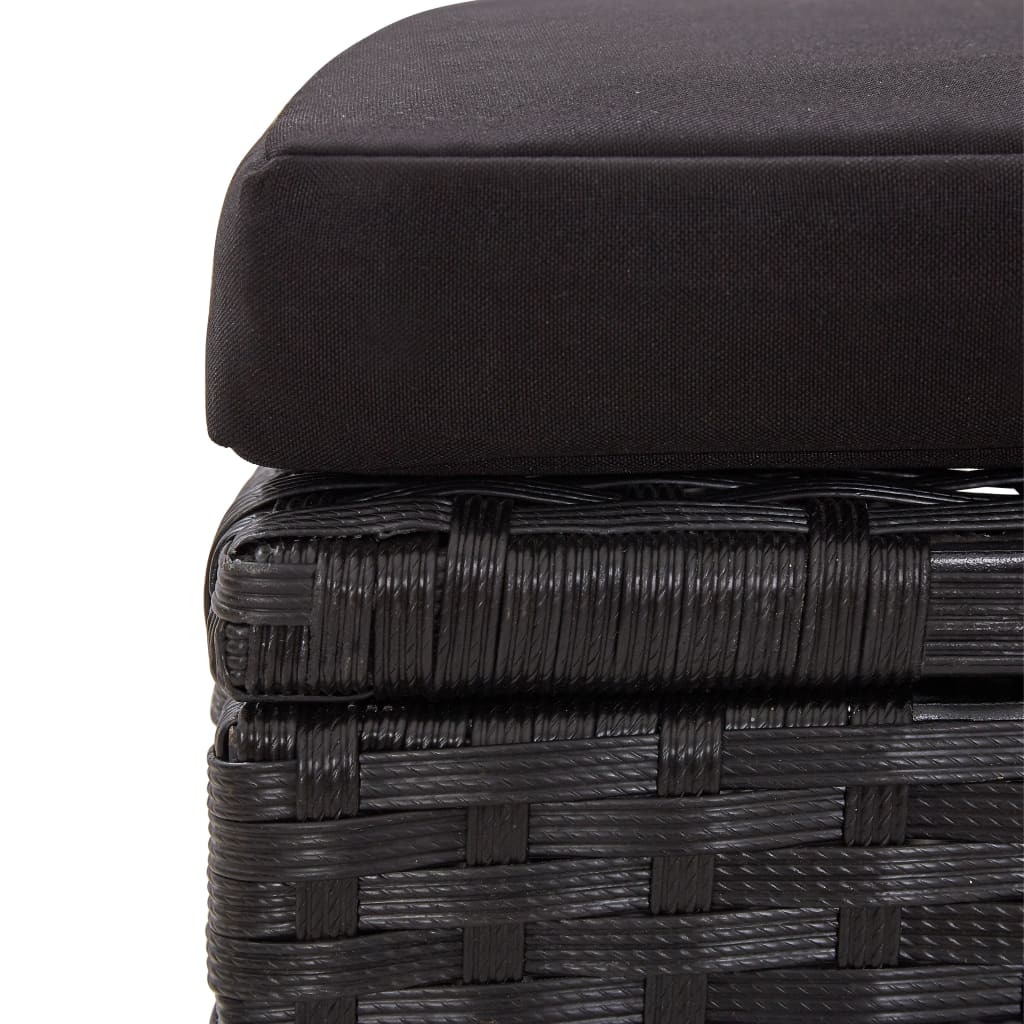 vidaXL 6 Piece Patio Sofa Set with Cushions Poly Rattan Black