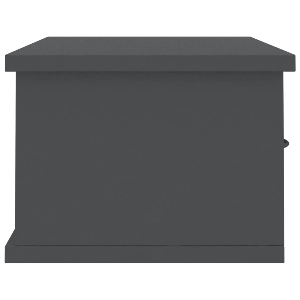 vidaXL Wall-mounted Drawer Shelf Gray 23.6"x10.2"x7.2" Chipboard