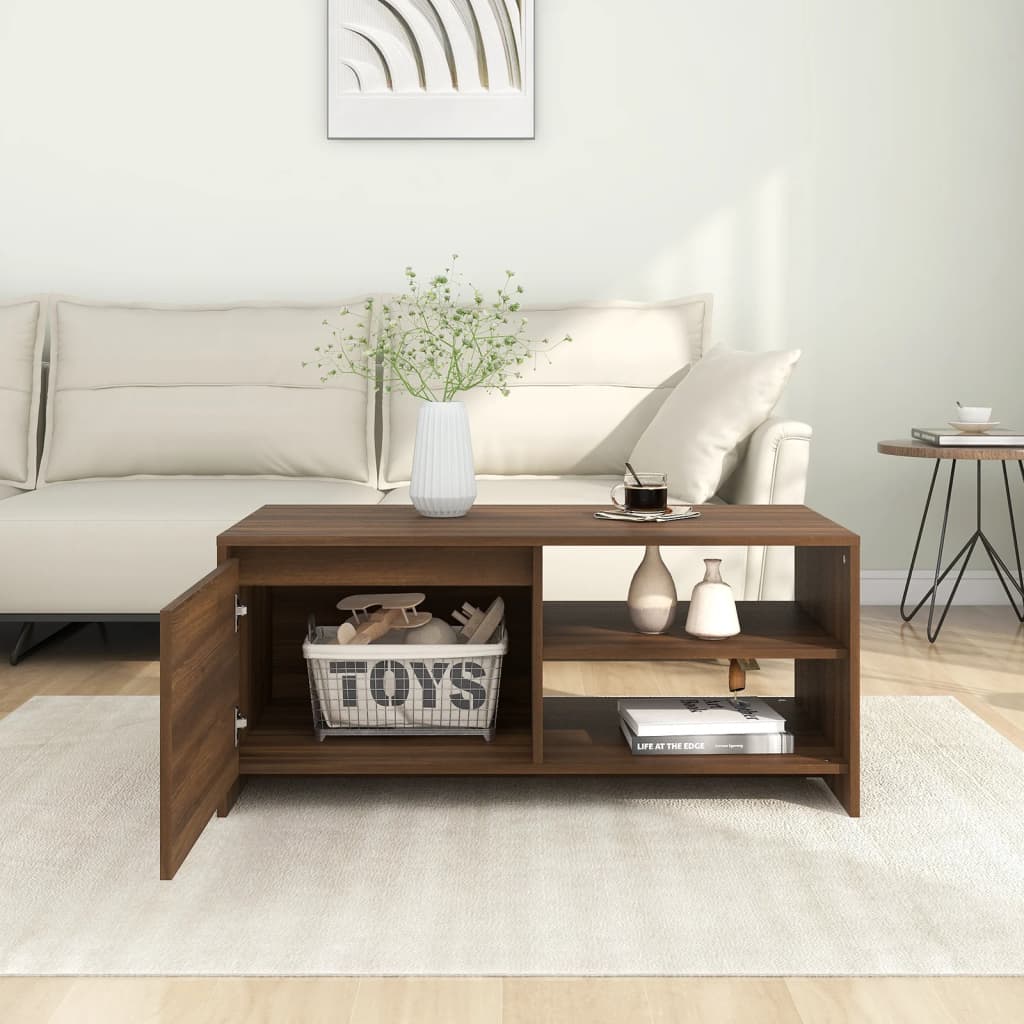 vidaXL Coffee Table Brown Oak 40.2"x19.7"x17.7" Engineered Wood