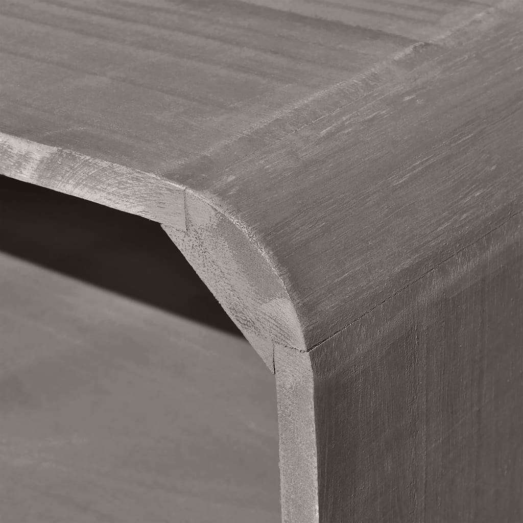 vidaXL Coffee Table 35.4"x21.9"x15.2" Solid Paulownia Wood Gray