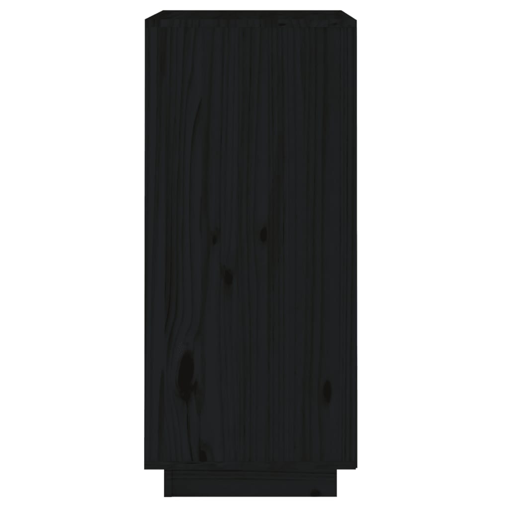 vidaXL Sideboard Black 15"x13.8"x31.5" Solid Wood Pine