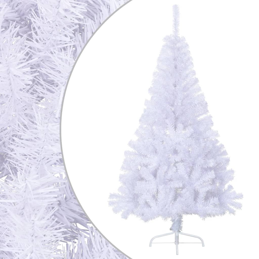 vidaXL Artificial Half Christmas Tree with Stand White 5 ft PVC