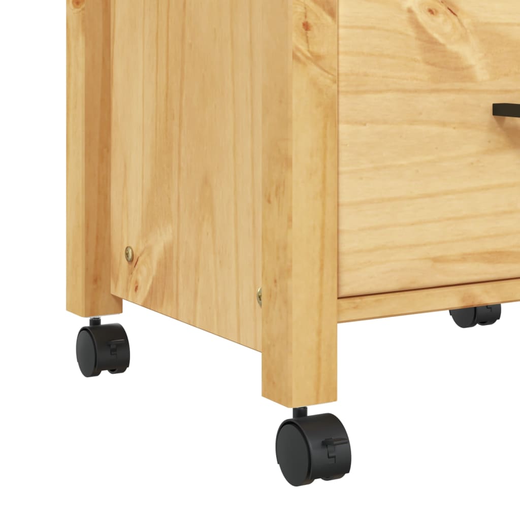 vidaXL Kitchen Trolley MONZA 18.9"x15.7"x35.4" Solid Wood Pine