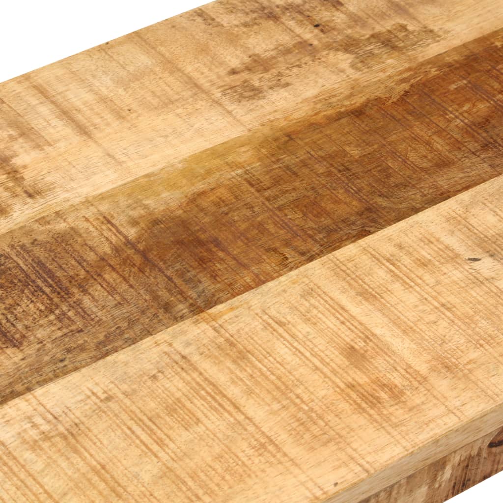 vidaXL Bench 63" Solid Rough Mango Wood and Steel