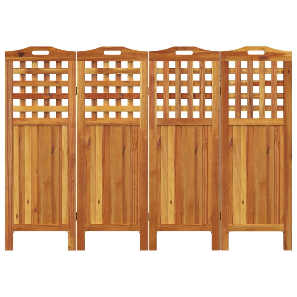 vidaXL 4-Panel Room Divider 63.8"x0.8"x45.3" Solid Wood Acacia