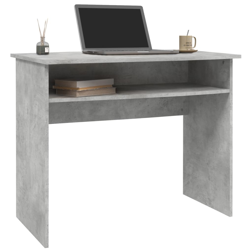 vidaXL Desk Concrete Gray 35.4"x19.7"x29.1" Engineered Wood