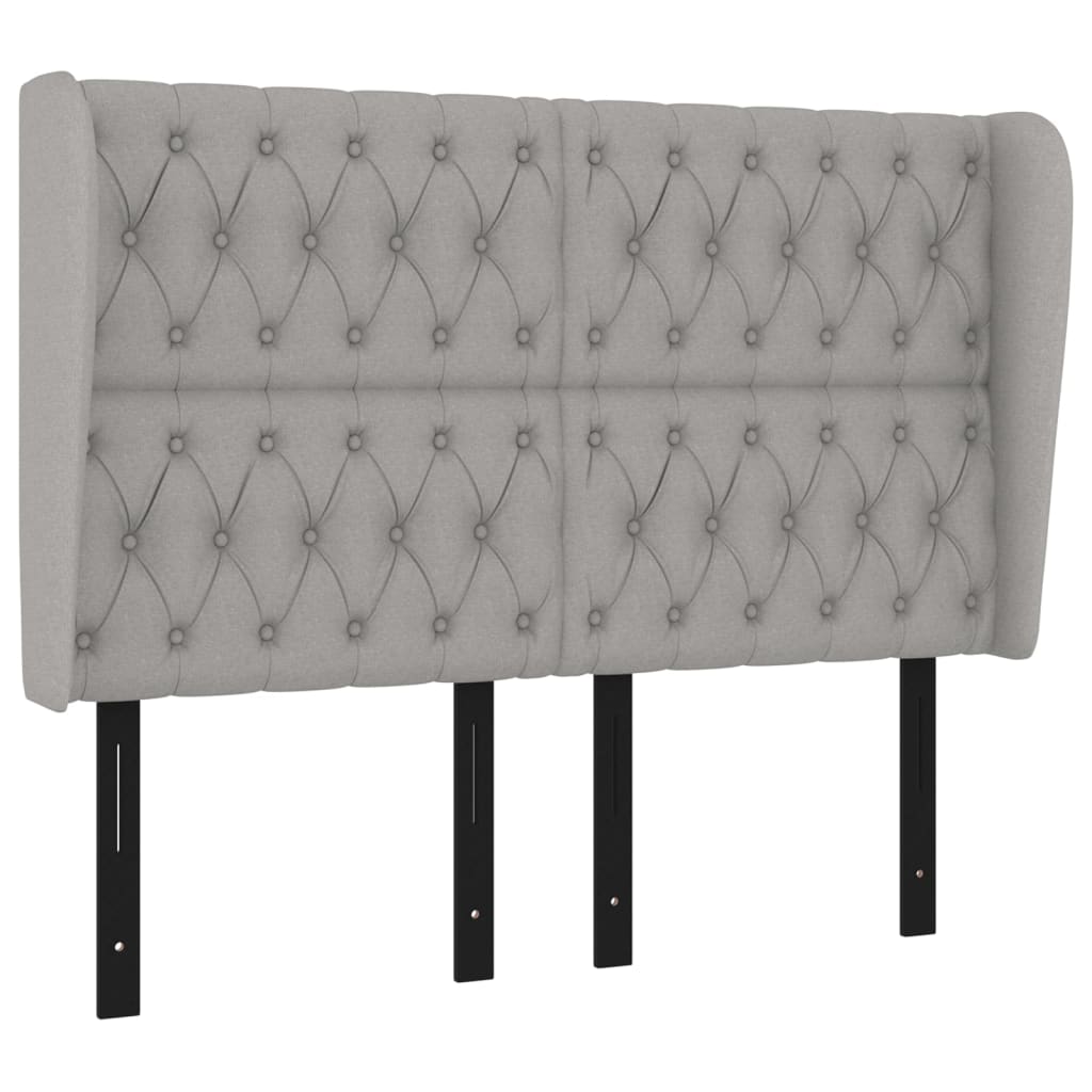 vidaXL Box Spring Bed with Mattress Light Gray Queen Fabric