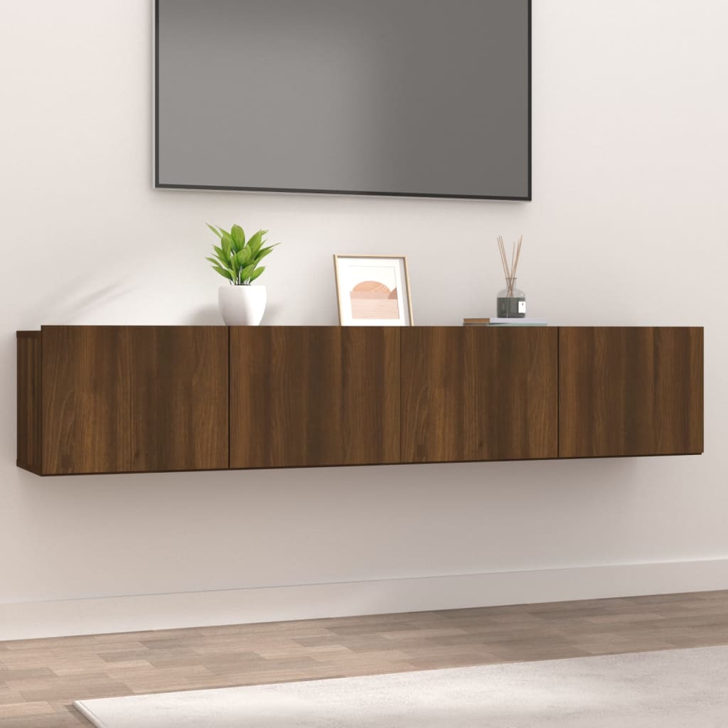 vidaXL TV Stands 2 Pcs Brown Oak 31.5"x11.8"x11.8" Engineered Wood