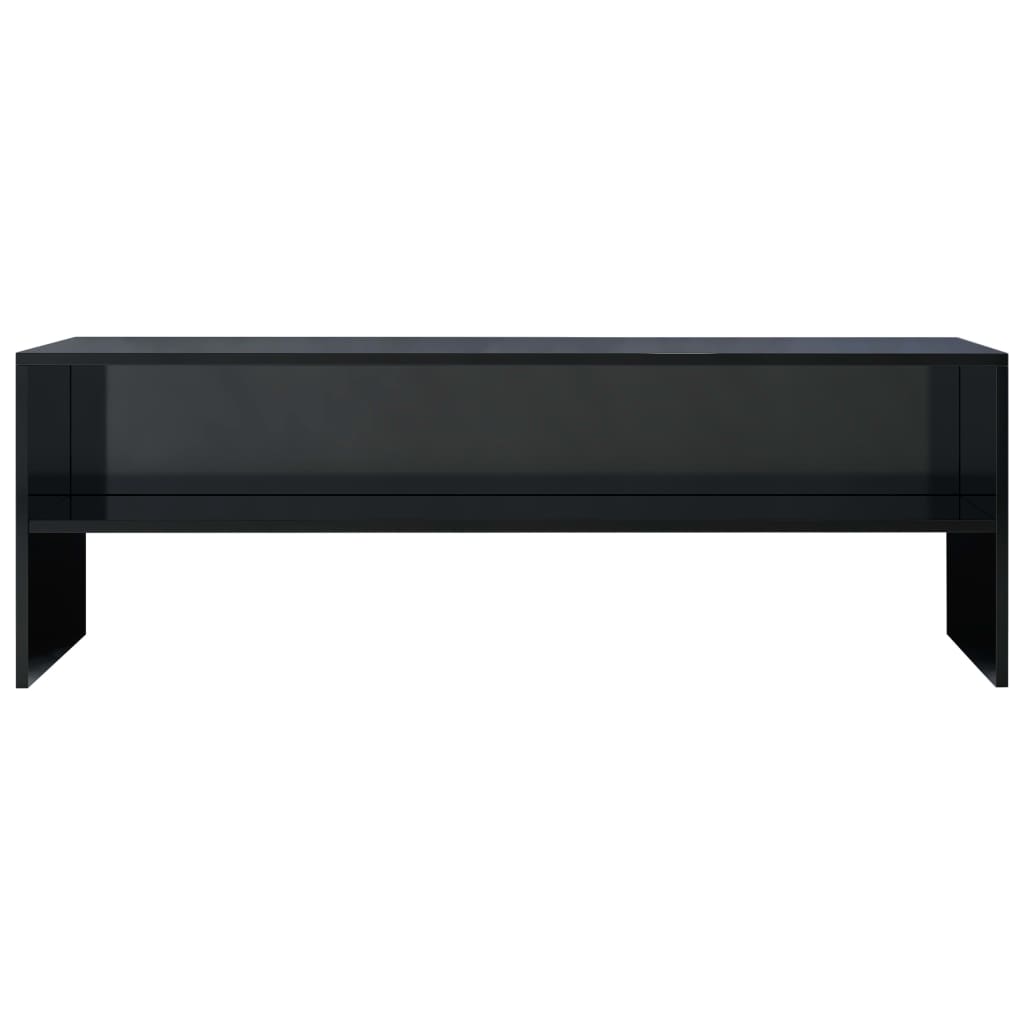 vidaXL TV Cabinet High Gloss Black 47.2" x 15.7" x 15.7" Engineered Wood