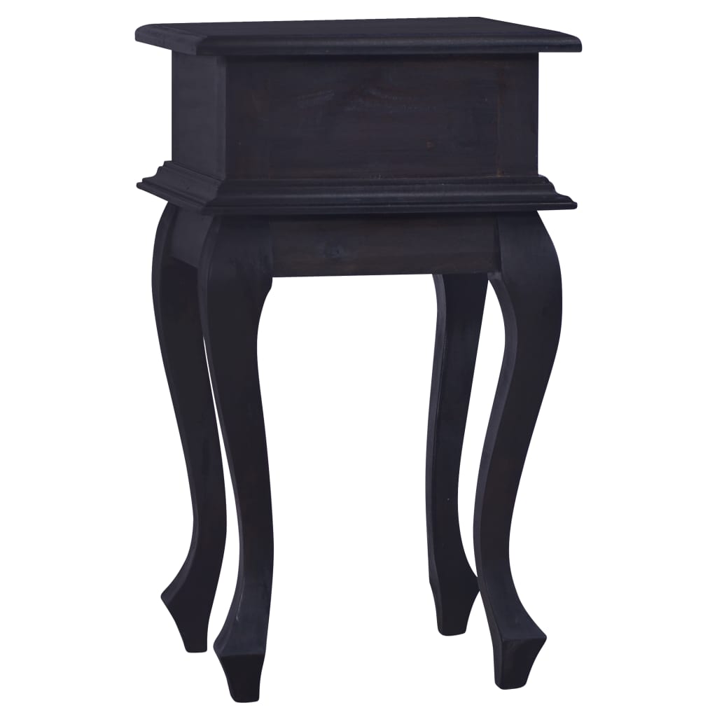 vidaXL Bedside Table Light Black Coffee 13.8"x11.8"x23.6" Solid Mahogany Wood