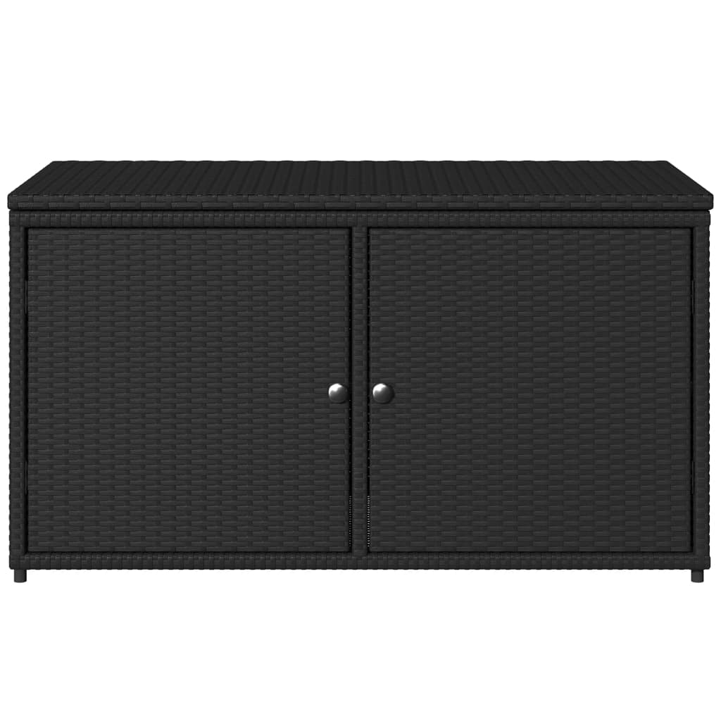 vidaXL Patio Storage Cabinet Black 43.3"x21.7"x23.8" Poly Rattan