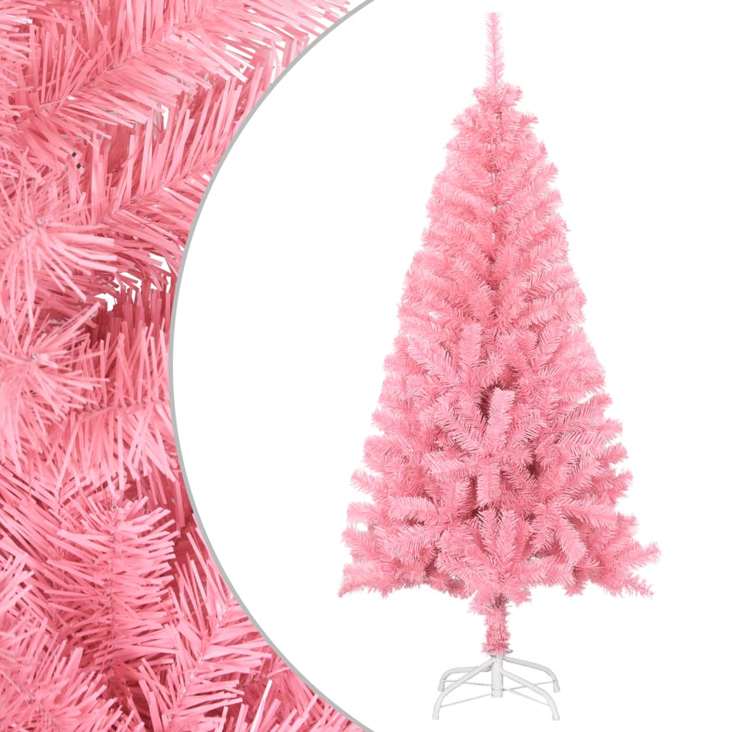 vidaXL Artificial Christmas Tree with Stand Pink 5 ft PVC