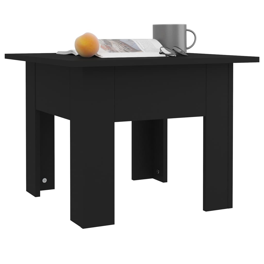 vidaXL Coffee Table Black 21.7"x21.7"x16.5" Engineered Wood