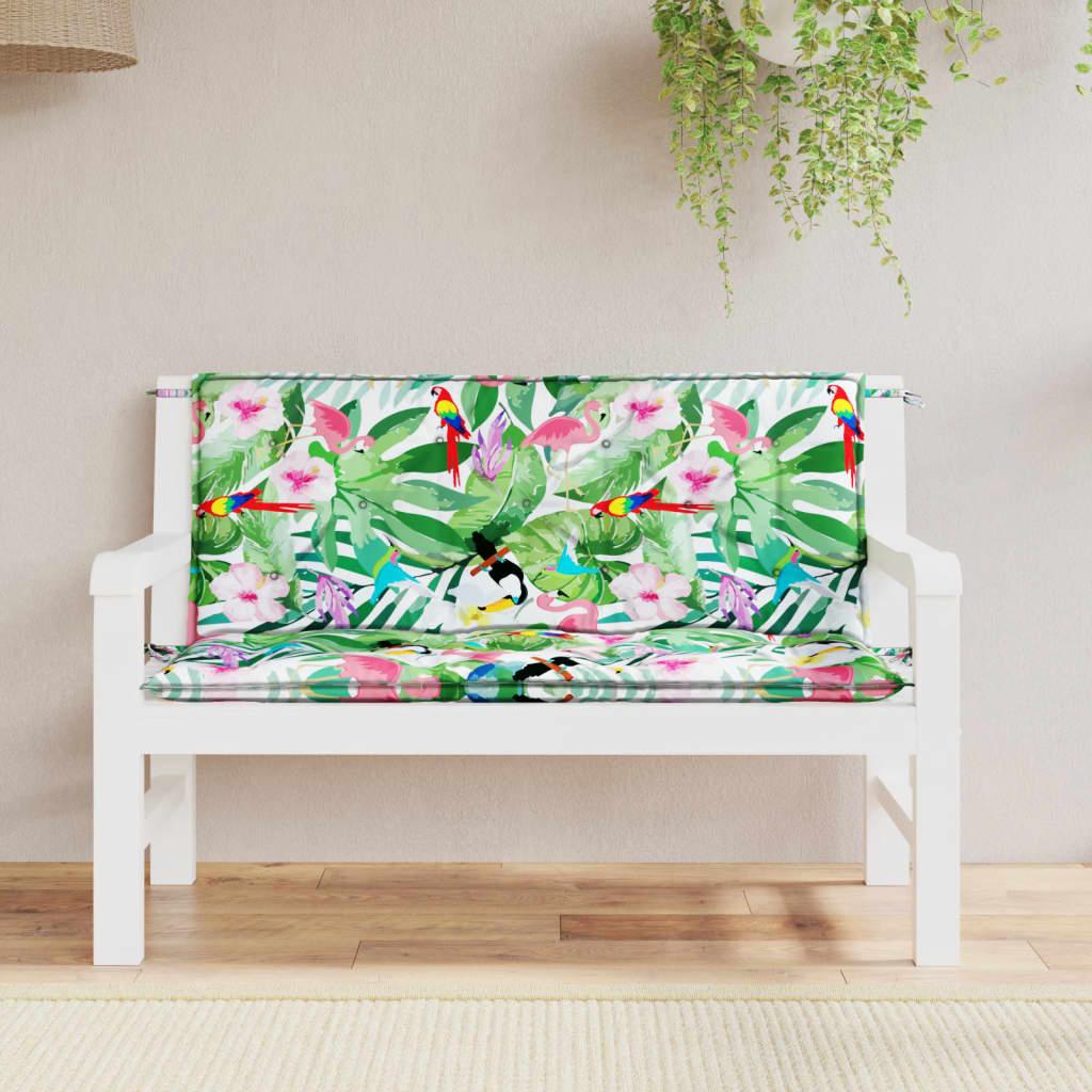 vidaXL Garden Bench Cushions 2pcs Multicolor 47.2"x19.7"x2.8" Fabric