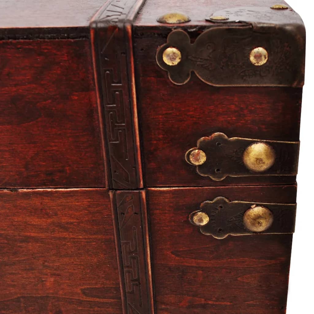 vidaXL Wooden Treasure Chest Large Mocha Brown