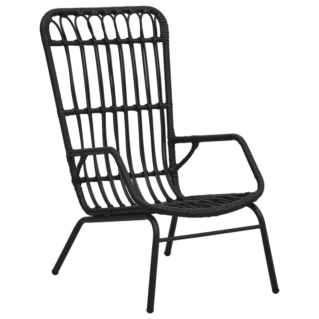 vidaXL Patio Chair Poly Rattan Black