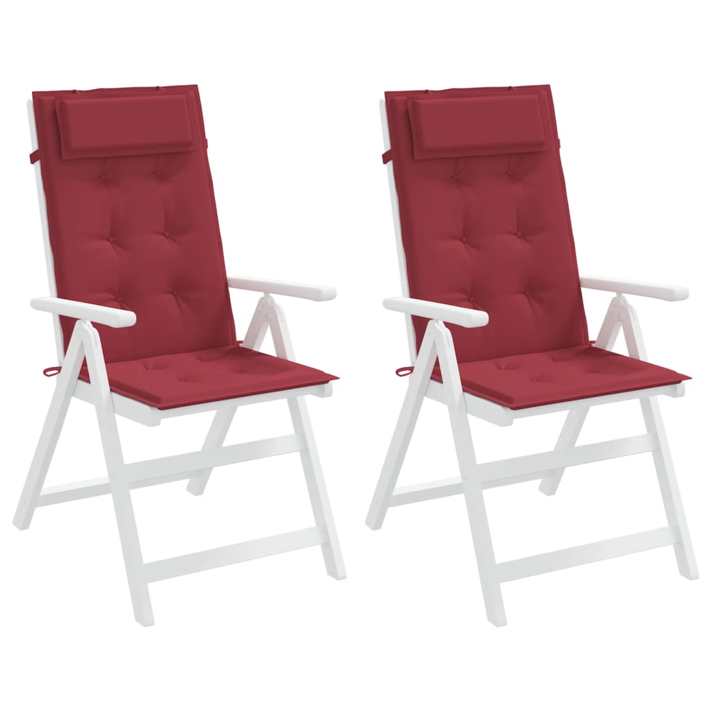 vidaXL Highback Chair Cushions 2 pcs Wine Red Oxford Fabric