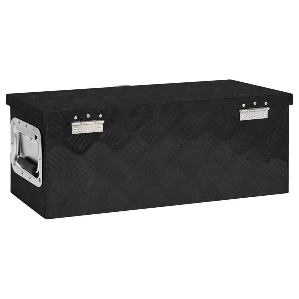 vidaXL Storage Box Black 23.6"x9.3"x9.1" Aluminum