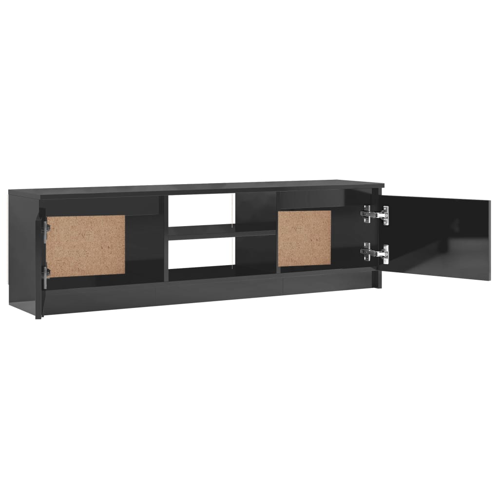 vidaXL TV Stand High Gloss Gray 47.2"x11.8"x14" Engineered Wood
