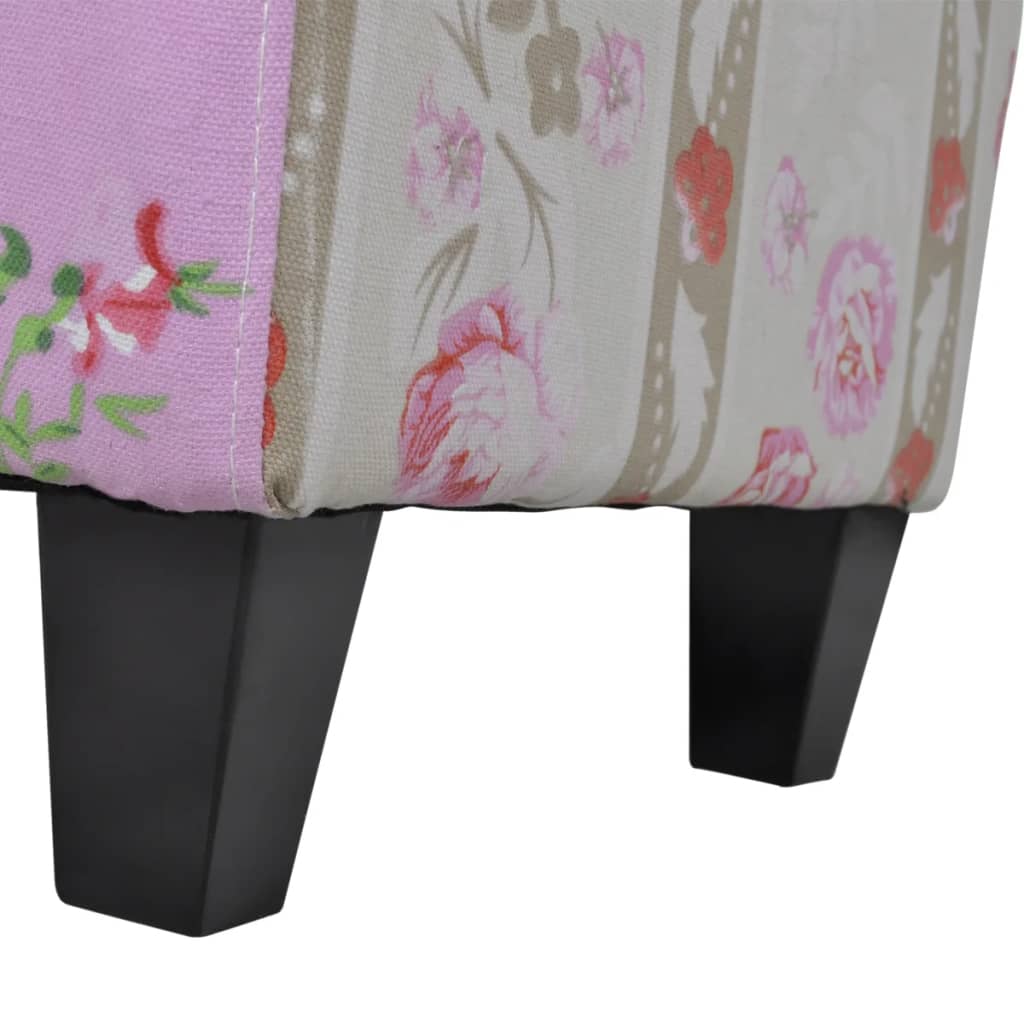 Patchwork Footstool Floral Style