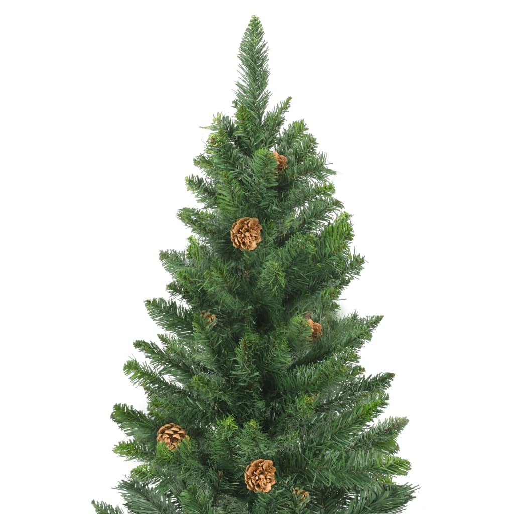 vidaXL Artificial Christmas Tree with LEDs&Pine Cones Green 59.1"
