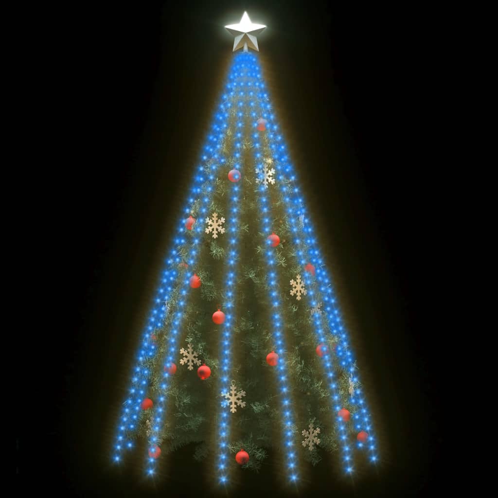 vidaXL Tree Lights with 500 LEDs Blue 196.9" Indoor Outdoor