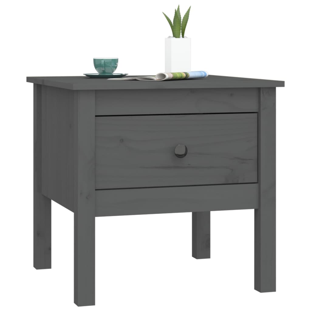 vidaXL Side Tables 2 pcs Gray 19.7"x19.7"x19.3" Solid Wood Pine