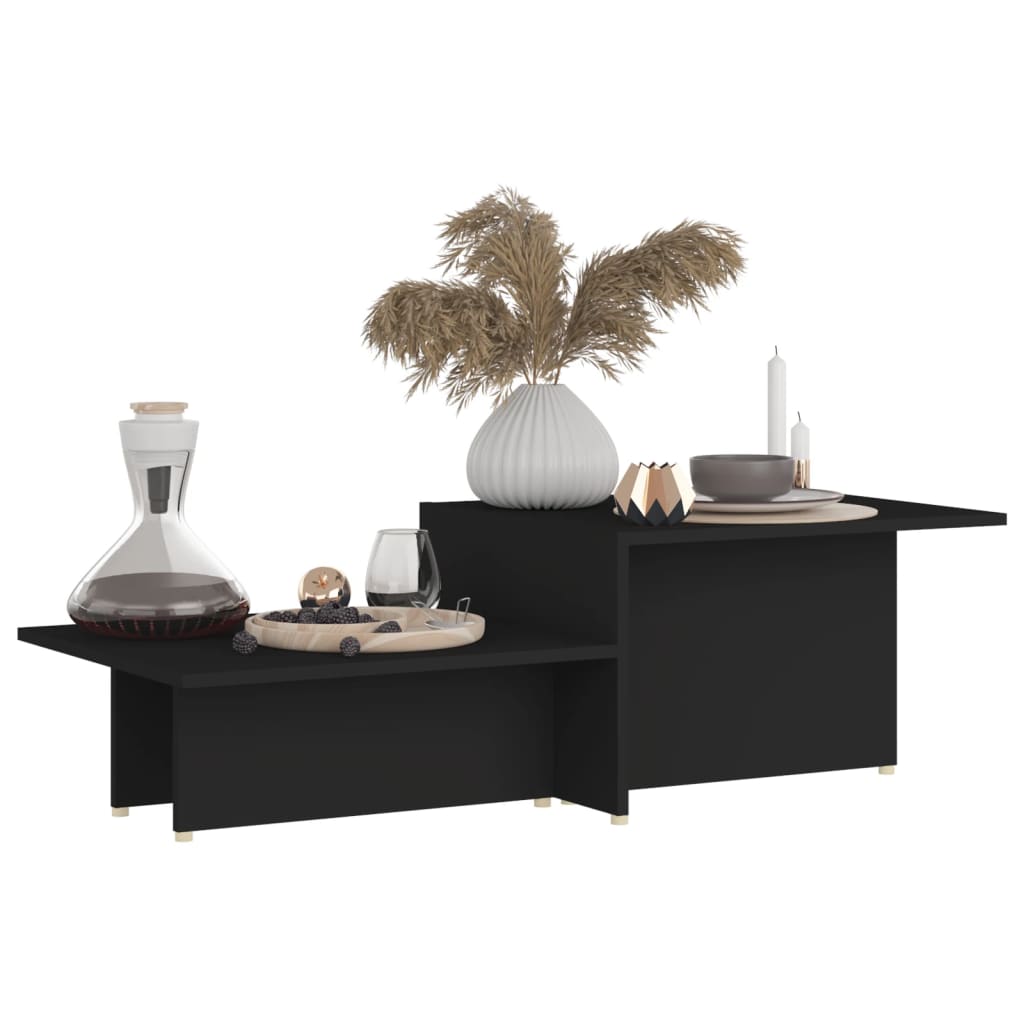 vidaXL Coffee Table Black 43.9"x19.7"x13" Engineered Wood