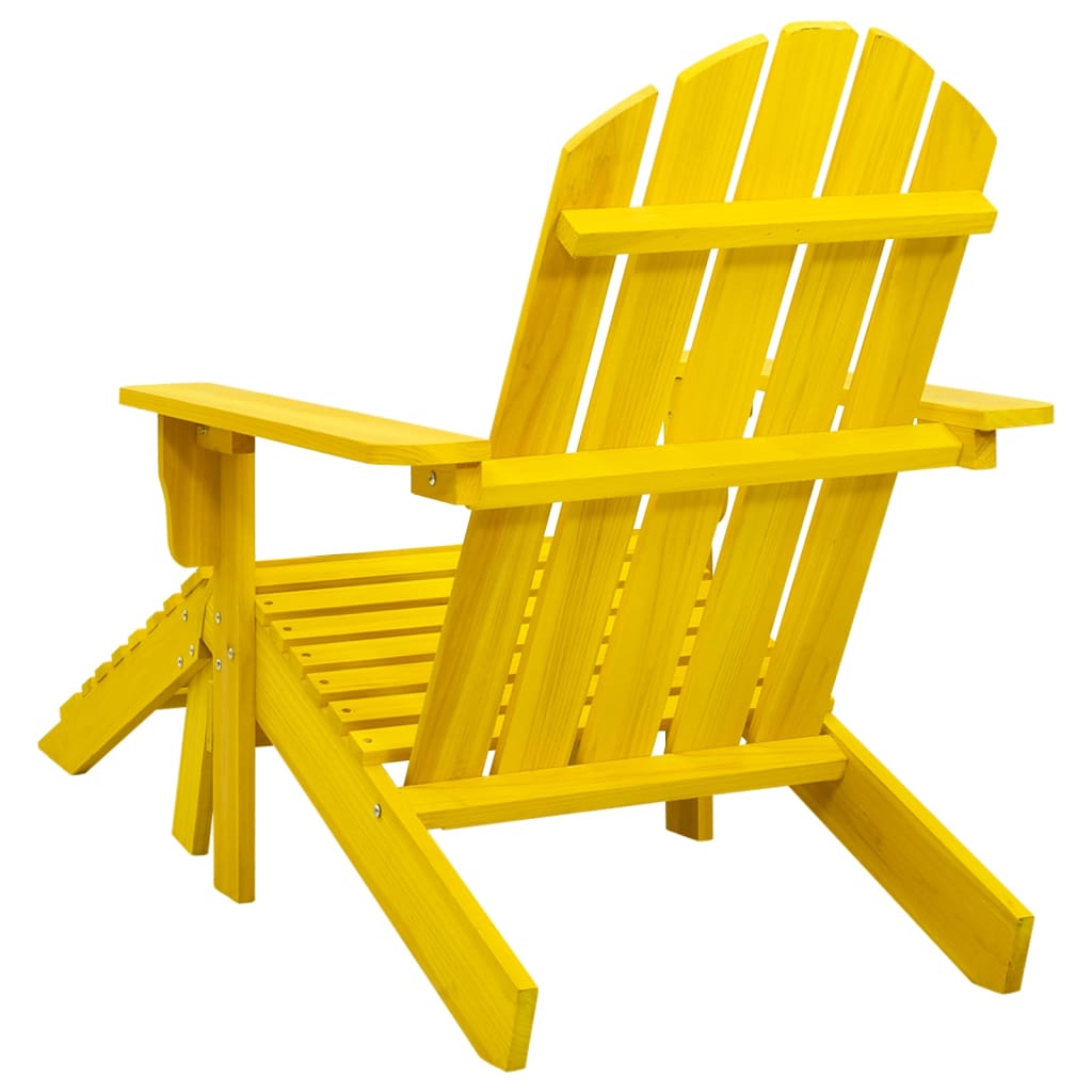 vidaXL Patio Adirondack Chair with Ottoman Solid Fir Wood Yellow