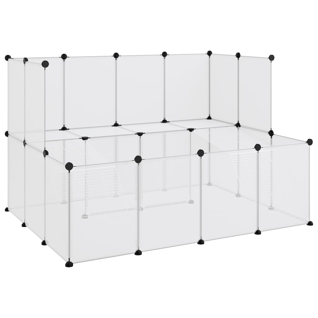 vidaXL Small Animal Cage Transparent 56.3"x42.1"x36.6" PP and Steel