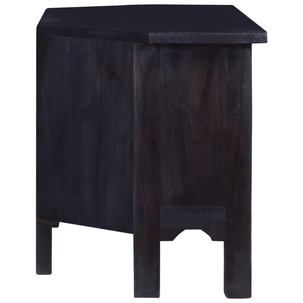 vidaXL TV Cabinet Light Black Coffee 39.4"x15.7"x17.7" Solid Mahogany Wood