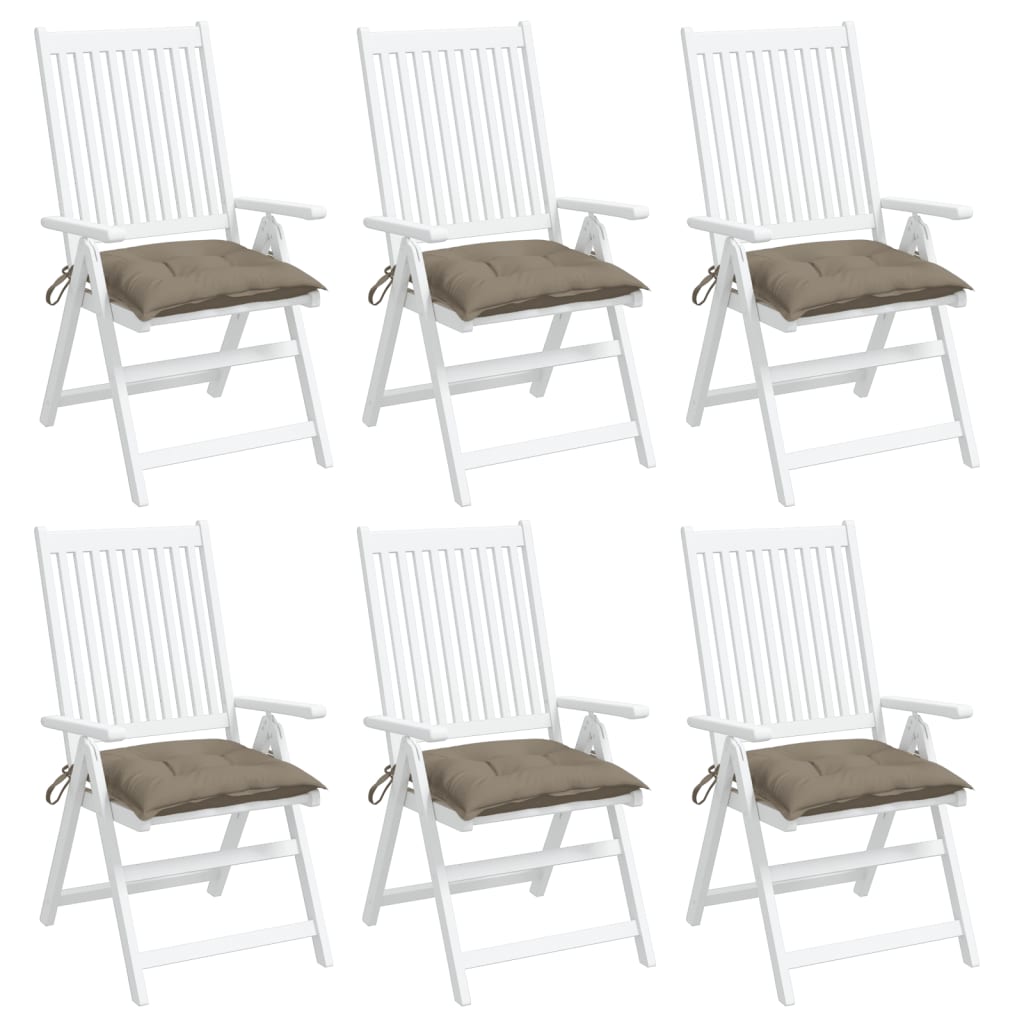 vidaXL Chair Cushions 6 pcs Taupe 15.7"x15.7"x2.8" Oxford Fabric