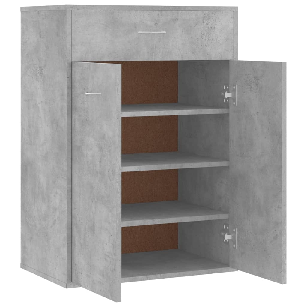 vidaXL Shoe Cabinet Concrete Gray 23.6"x13.7"x33" Chipboard